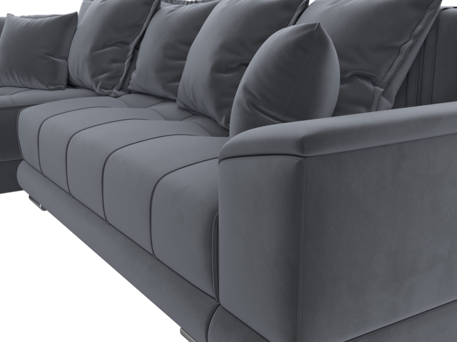 Диваны угловые в гостиную, Угловой диван НордСтар левый угол, велюр