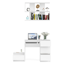 Компьютерный стол Мори МС-6 ящики справа с навесной полкой 900 и тумбой с ящиком