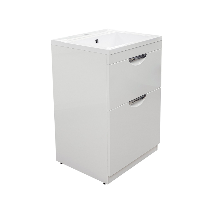 Тумбы без раковины, Тумба д/ванной Атлантик-56 под умывальник над стир. машиной Сosmos-120/110/56 унив.(ПВХ - фасад,корпус)