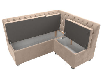 Кухонный угловой диван Мирта правый угол, велюр