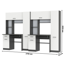 Столы рабочие для двоих с компьютерными креслами Aльфа