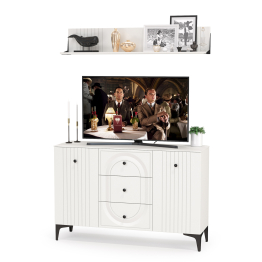 Комод-ТВ-тумба Валенсия 13.309 с навесной полкой № 88