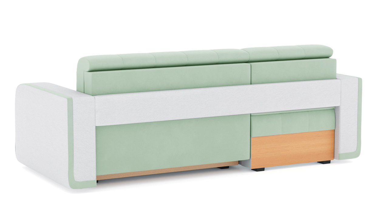 Диваны угловые в гостиную, Диван-кровать угловой Генри еврокнижка, велюр+кож.зам