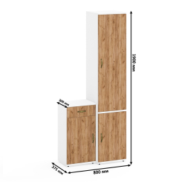 Пенал пять полок и тумба с ящиком и дверкой Лидер-8