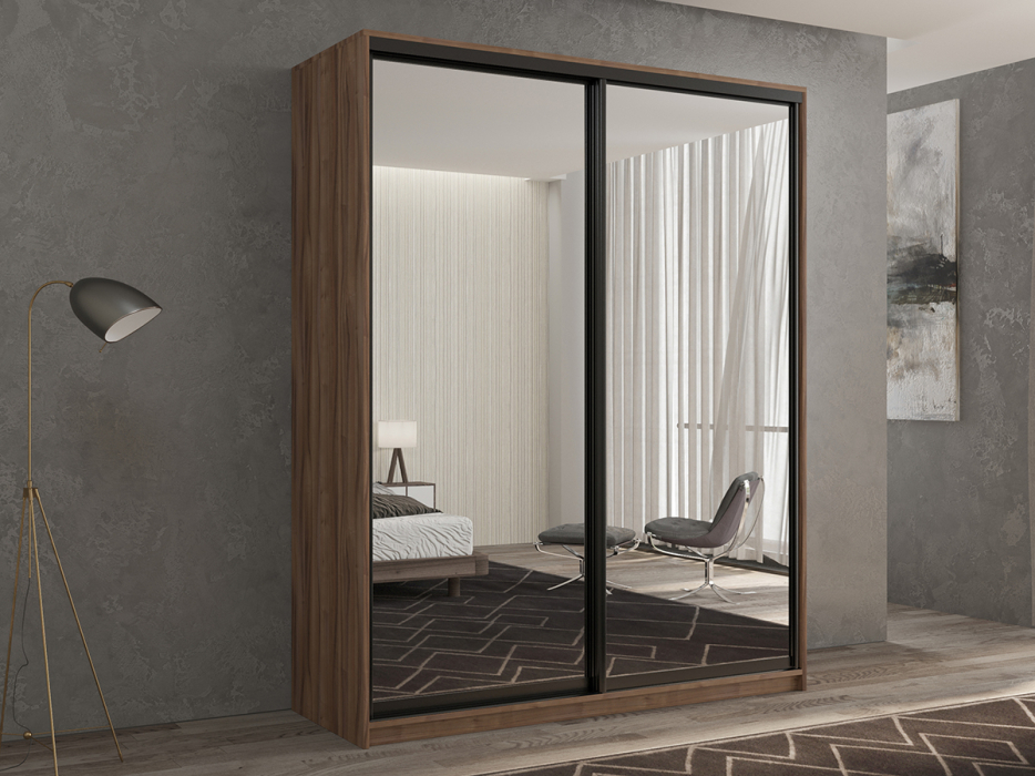 Шкафы-купе 2-х дверные, Шкаф-купе 2х дверный Кааппи 1 140х60