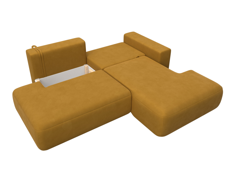 Диваны угловые в гостиную, Диван угловой Лига-036 НПБ Модерн правый угол, велюр BRUT