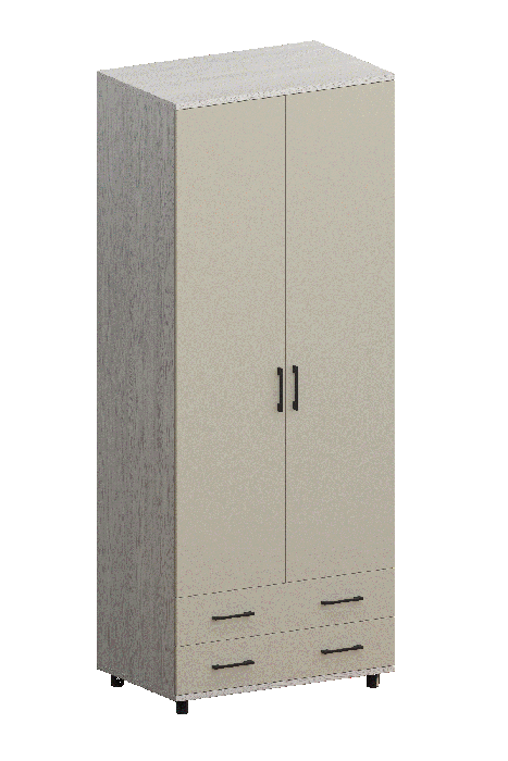 Шкафы двухстворчатые, Модульная система Грейс Шкаф ШК-5005  Снежный Ясень