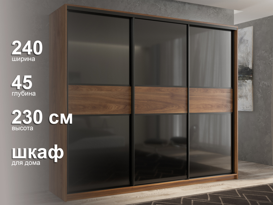 Шкафы-купе 3-х дверные, Шкаф-купе 3х дверный Кааппи 12 240х45