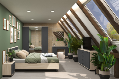 Модульная спальня Грейс композиция 4  Ясень Асахи