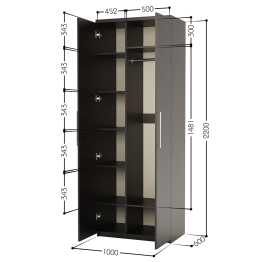 Шкаф комбинированный Мелодия МК-22 100х60