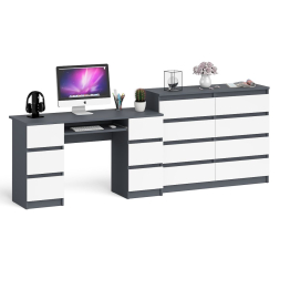 Стол компьютерный МС-2 ящики слева и справа и комод МК1200 8 ящиков Мори