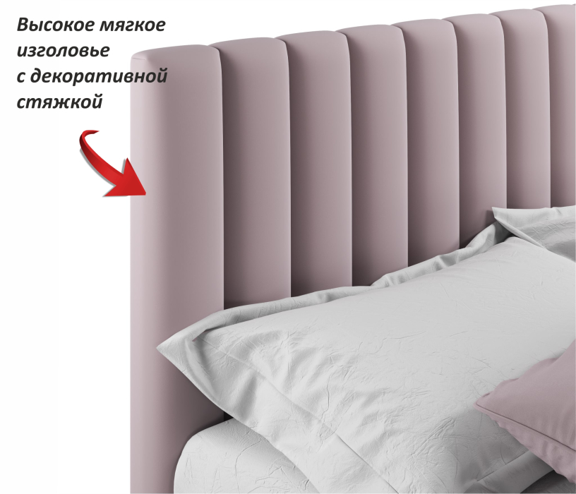 Мягкая кровать, Мягкая кровать Olivia 1400 с подъемным механизмом