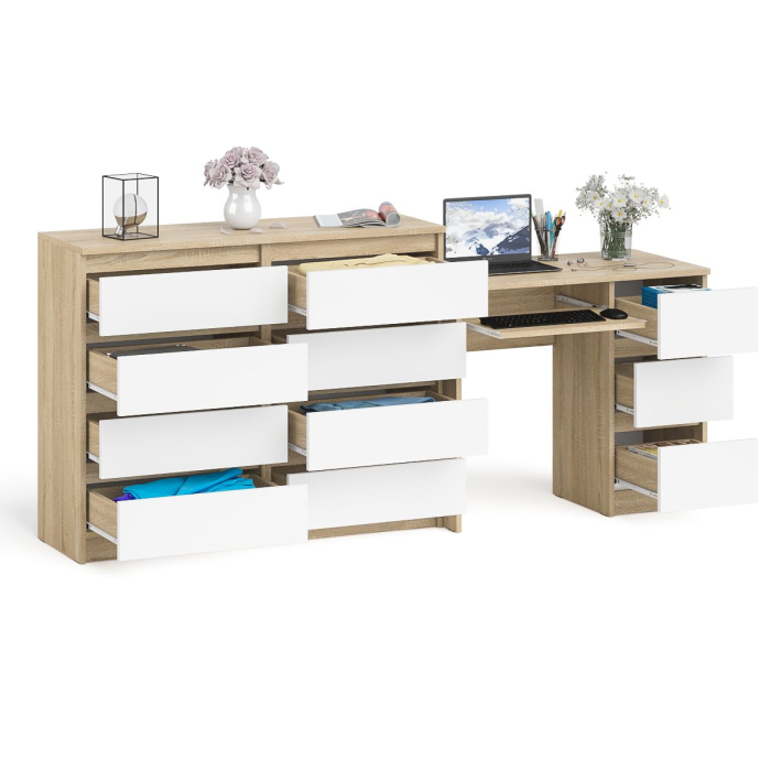 Компьютерные столы, Комод Мори МК1200 8-мь ящиков со столом компьютерным МС-6 правым