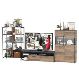 Гостиная с комодом-витриной с подсветкой серии Трувор № 58