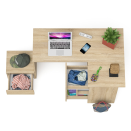 Угловой компьютерный стол Мори МС-16 правый с тумбой ТМП400