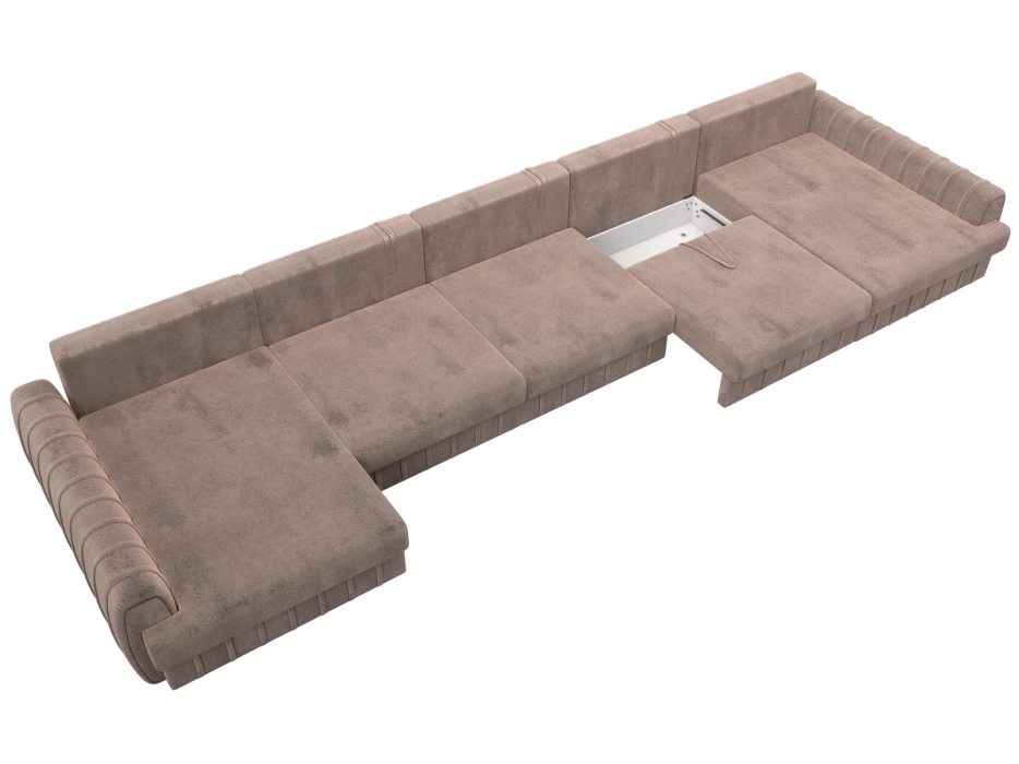 Диваны угловые в гостиную, Диван П-образный Лига-057 НПБ МегаЛонг, велюр TOWER