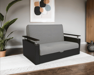 Диван прямой аккордеон Шарк 120 см (Рогожка + экокожа)