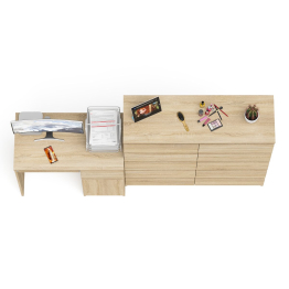 Комод большой МК1200 10-ть ящиков Мори и стол компьютерный МС-1 правый