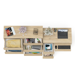 Комод Мори 1200-8 и стол компьютерный МС-6 3 ящика слева