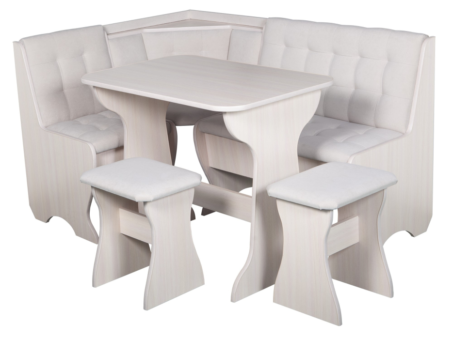 Кухонные уголки, Кухонный уголок Стиль 1Л (со столом СТ4) Дуб млечный / велюр