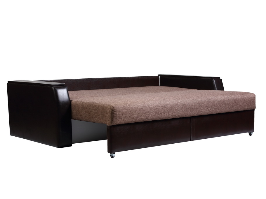 Диваны прямые, Диван-кровать еврокнижка  Атлант 160, рогожка/ экокожа