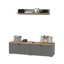 Две тумбы с дверками и навесная полка Остин