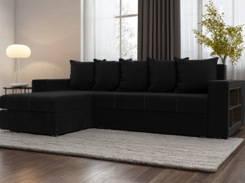 Диван угловой Дубай Лайт, микровельвет, левый угол