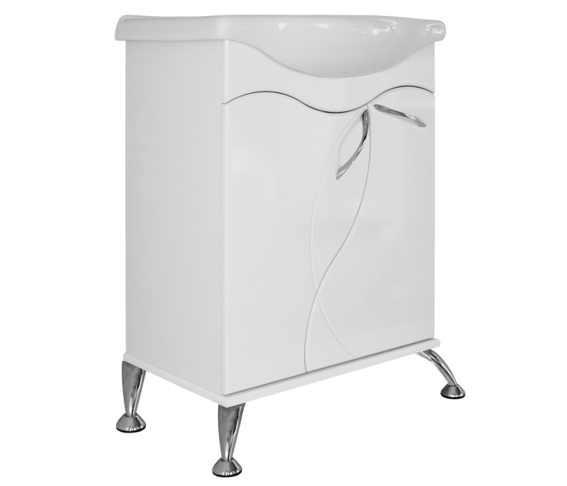 Мебель для ванных комнат, Набор мебели для ванной Mixline Магнолия-60 белый (зеркальный шкаф правый, пенал, тумба с 2 створками, раковина)