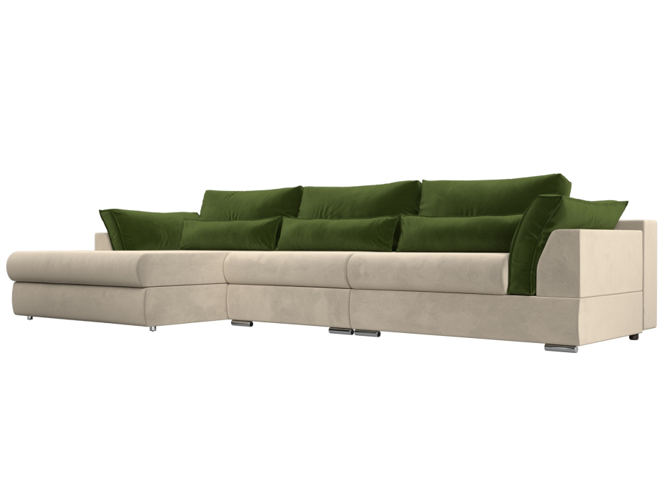 Диваны угловые в гостиную, Угловой диван Пекин Long угол левый, НПБ, микровельвет