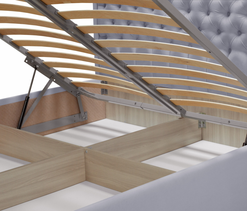 Мягкая кровать, Кровать с мягким изголовьем Флоренция 1600 с подъемным механизмом, микровелюр