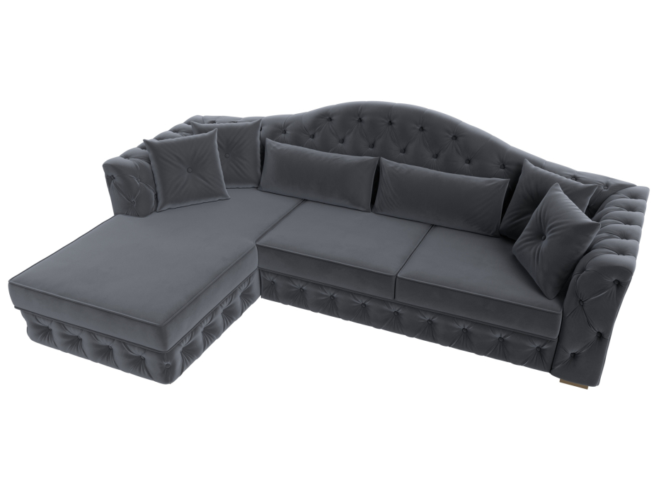 Диваны угловые в гостиную, Диван угловой Артис левый угол, велюр