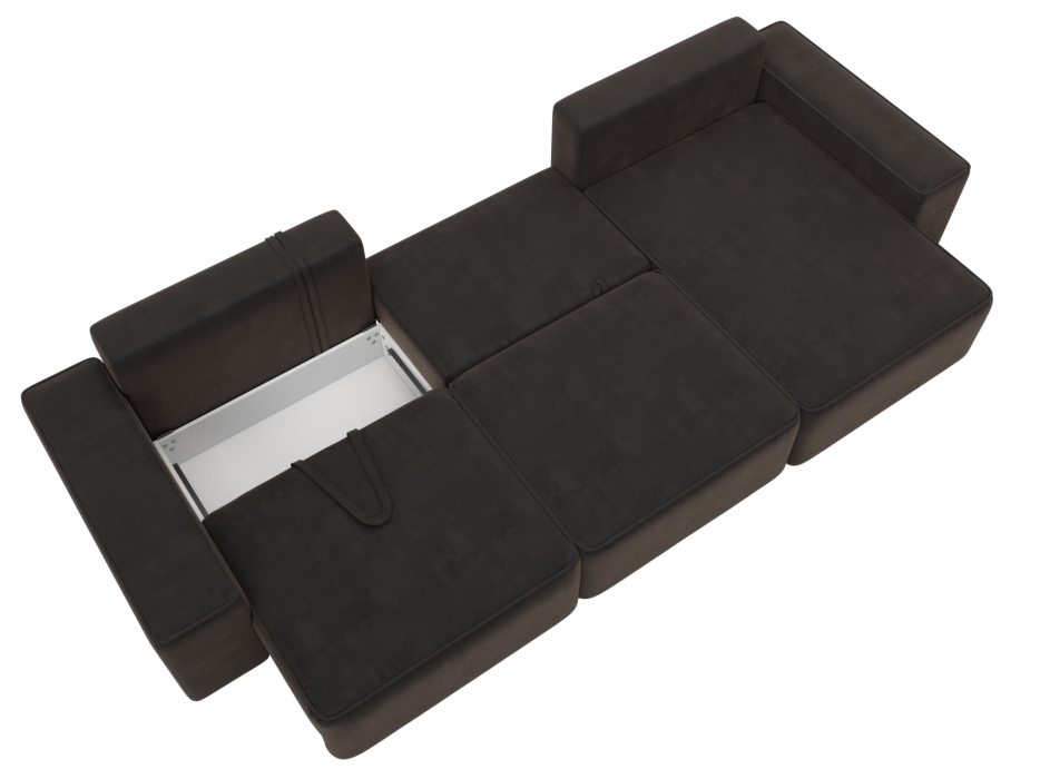 Диваны угловые в гостиную, Диван угловой Лига-074 угол универсальный, велюр SEVEN