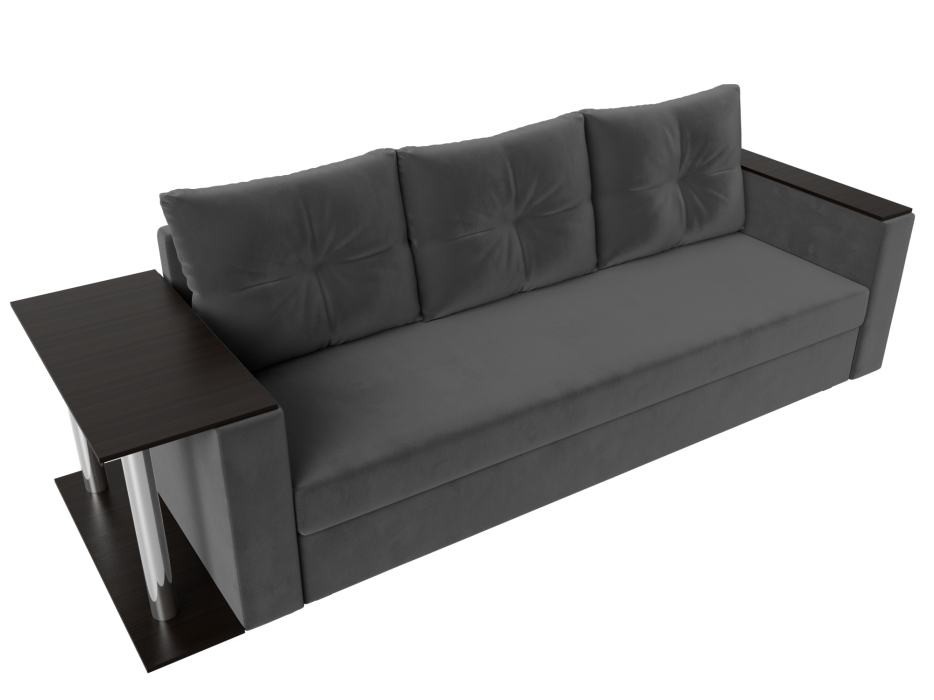 Диваны еврокнижки, Диван прямой Атланта со столом слева, велюр