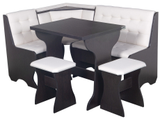 Кухонные уголки, Кухонный уголок Стиль 1Л (со столом СТ3) Дуб венге / экокожа