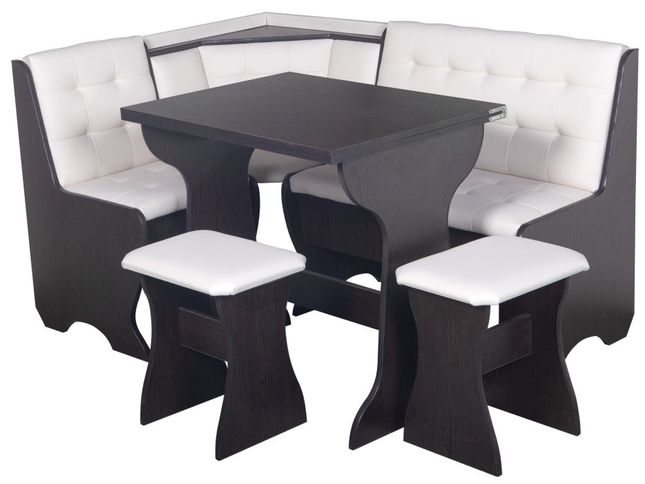 Кухонные уголки, Кухонный уголок Стиль 1Л (со столом СТ3) Дуб венге / экокожа