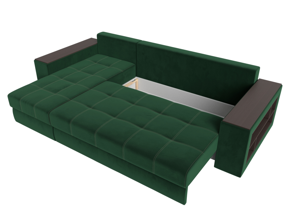 Диваны угловые в гостиную, Угловой диван Дубай, велюр, левый угол