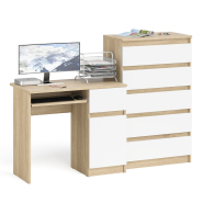 Домашние кабинеты, Компьютерный стол дверка и ящик справа МС-1 и комод высокий на 5-ть ящиков Мори