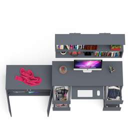 Стол компьютерный Мори МС-2 с верхней полкой и тумбой МА900.1