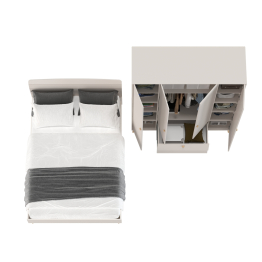 Набор мебели Афина из кровати двуспальной 1400 и шкафа 4-х дверного для одежды