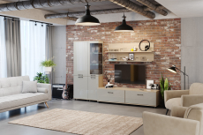 Стенки для гостиной, Модульная гостиная Грейс композиция 2  Ясень Асахи