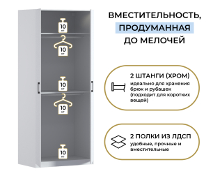 Шкаф двухдверный Макс 1000 мм, вариант №4 (ЛДСП)