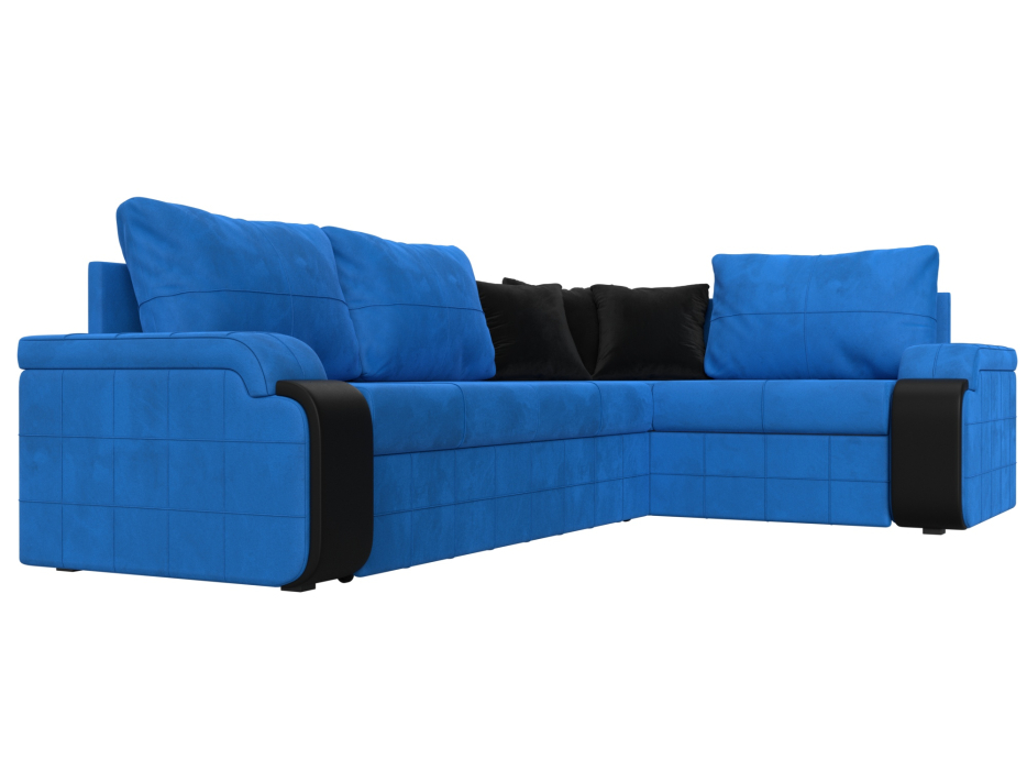 Диваны угловые в гостиную, Диван угловой Николь правый угол, велюр / экокожа