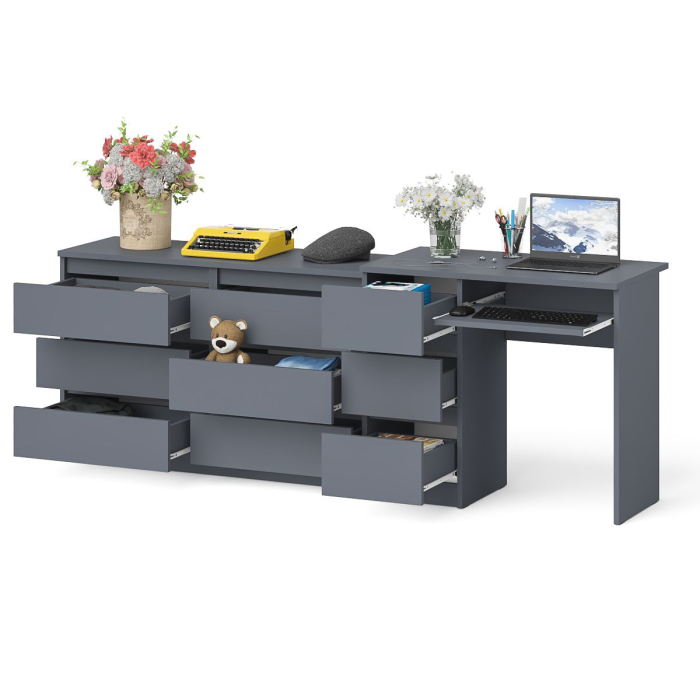 Домашние кабинеты, Комод Мори МК1200 6-ть ящиков со столом компьютерным МС-6 левым