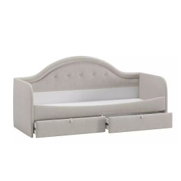 Кровать Адель с мягкой спинкой тип 1, велюр мокко светлый