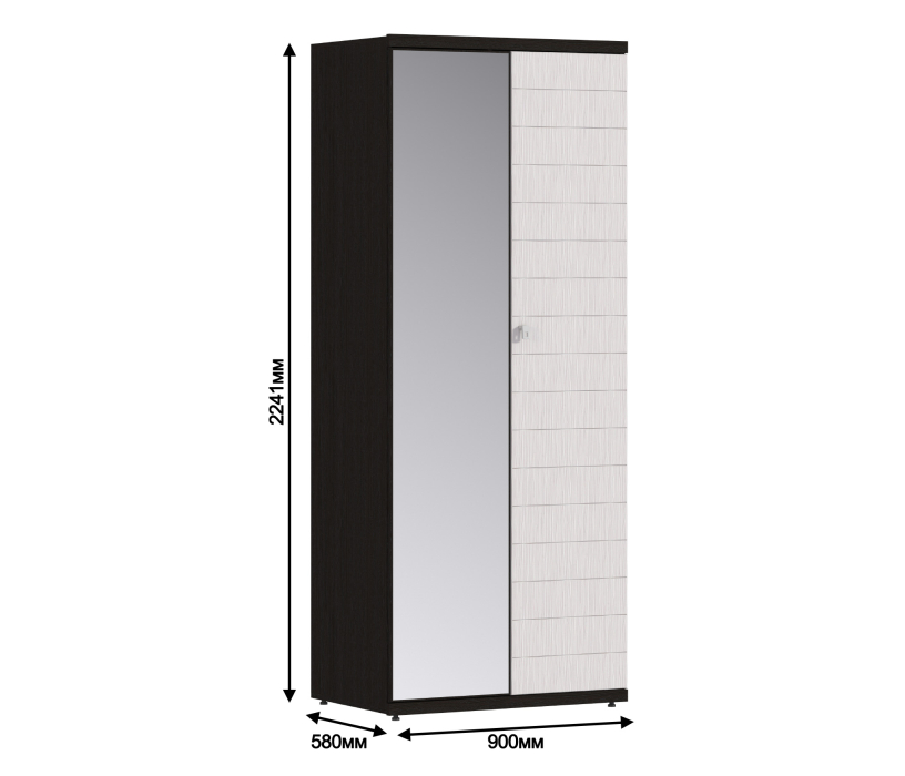 Шкафы, Шкаф 2-х дверный с зеркалом Гретта СБ-636