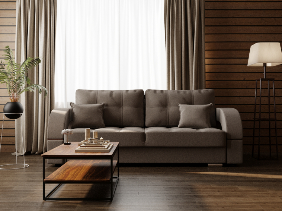 Диваны с ящиком для белья, Прямой диван Элита-1 ПЗ, велюр