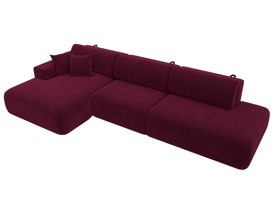 Диваны угловые в гостиную, Диван угловой Лига-036 Модерн Лонг левый угол, микровельвет