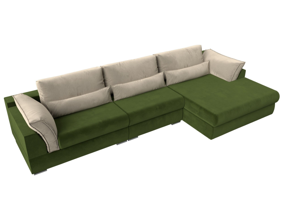 Диваны угловые в гостиную, Угловой диван Пекин Long угол правый, НПБ, микровельвет