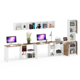 Набор мебели в детскую комнату Лидер-8 из столов компьютерных с полками и тумбы с дверкой и пенала