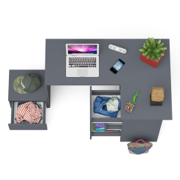 Угловой компьютерный стол Мори МС-16 правый с тумбой ТМП400